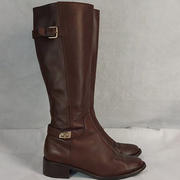 Cole Haan Brown Leather Riding Boots size 8 - Picture 2 of 15
